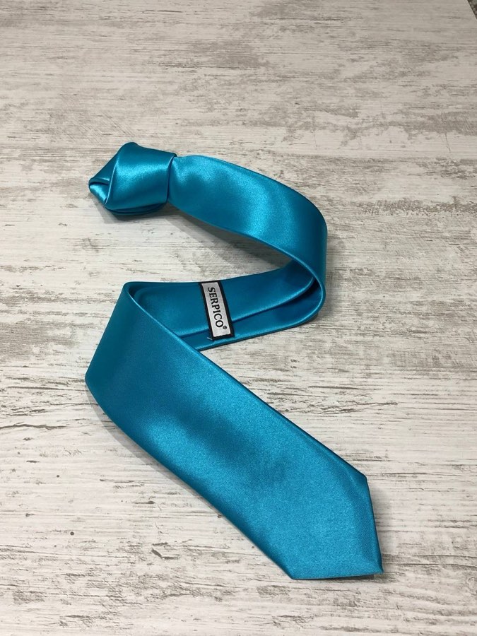 Men's Pale Blue Plain Satin Tie
