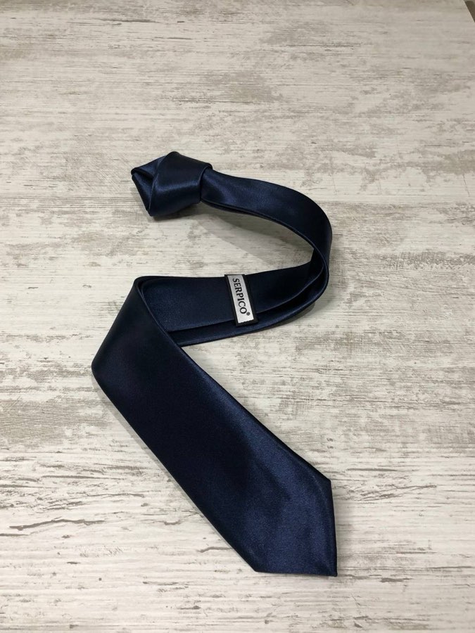 Men's Navy Plain Satin Tie