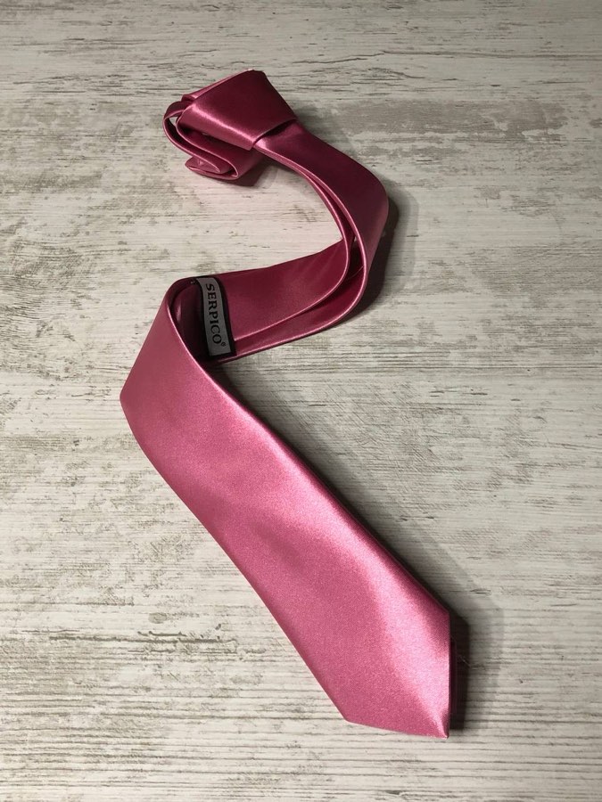 Men's Pink Plain Satin Tie