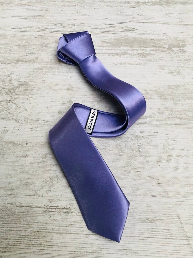 Men's Lilac Plain Satin Tie