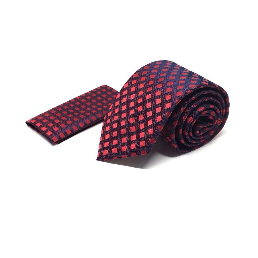 Men's Red Houndstooth Microfiber Tie