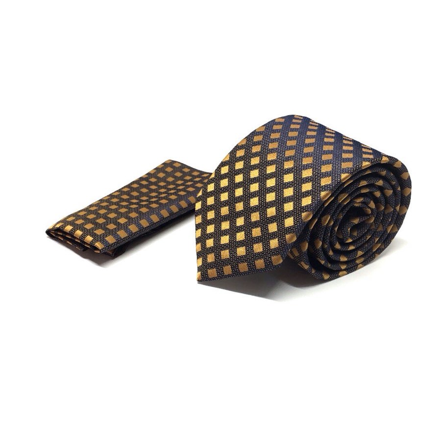 Men's Mustard Houndstooth Microfiber Tie