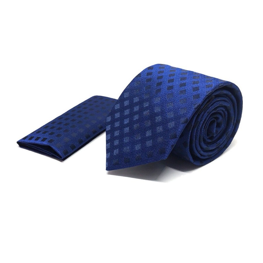 Men's Navy Houndstooth Microfiber Tie