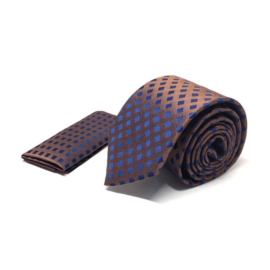Men's Brown Houndstooth Microfiber Tie