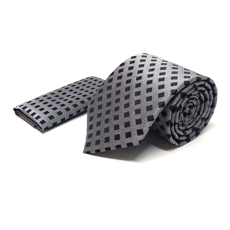 Men's Gray Houndstooth Microfiber Tie