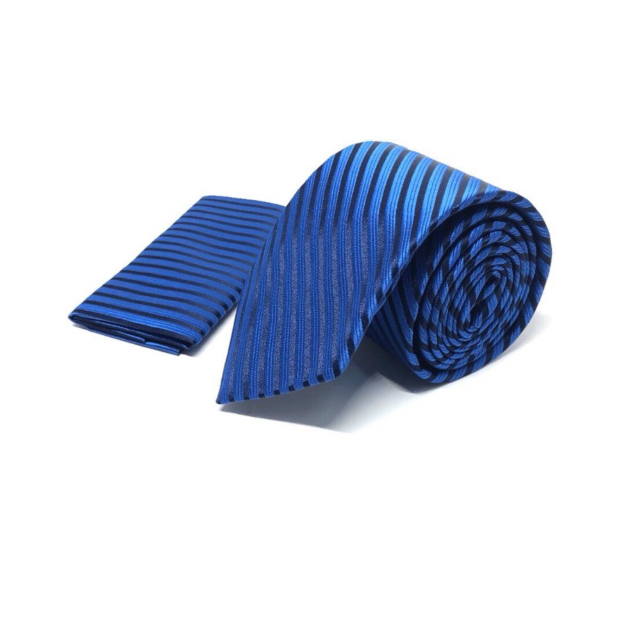 Men's Blue Striped Microfiber Tie