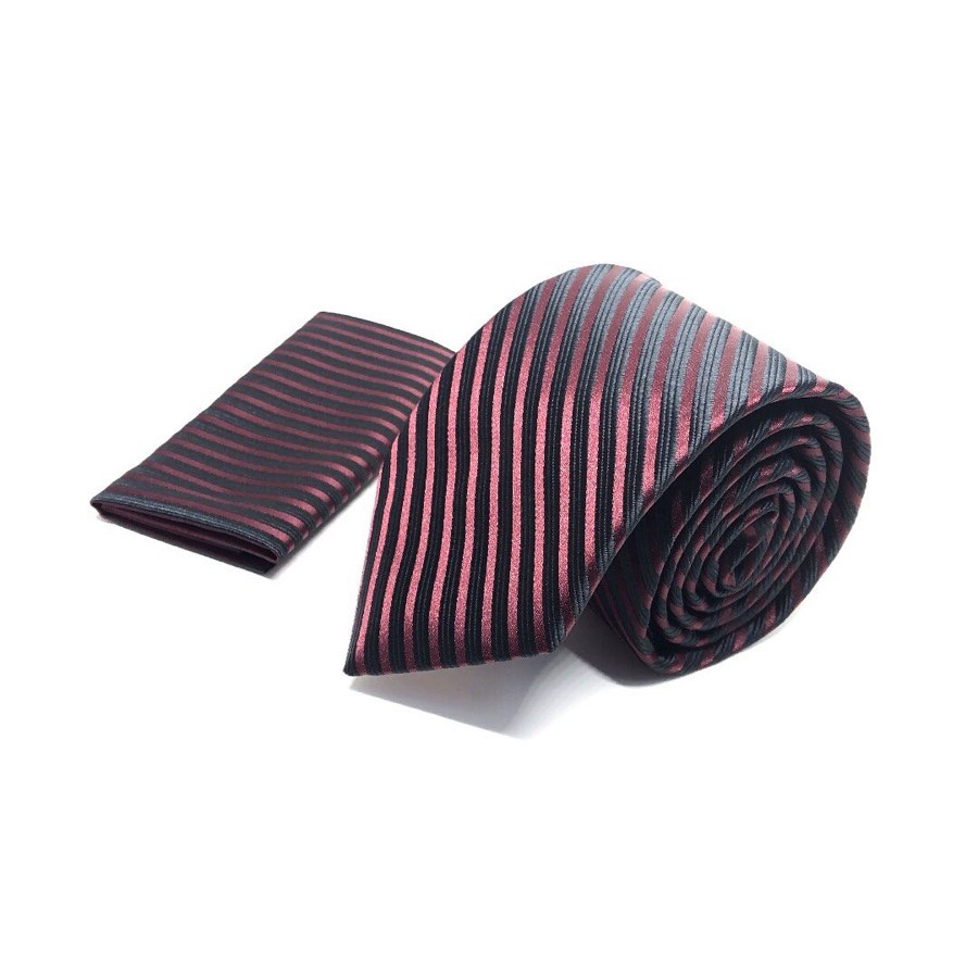 Men's Cherry Striped Microfiber Tie