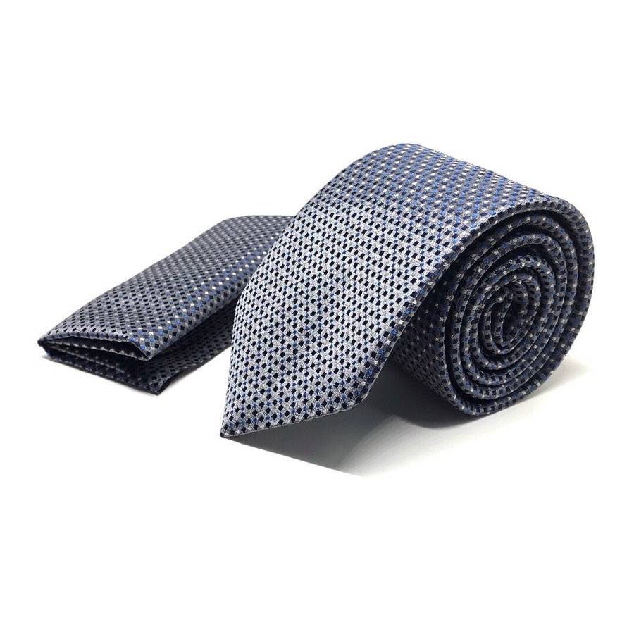 Men's Gray Dotted Microfiber Tie