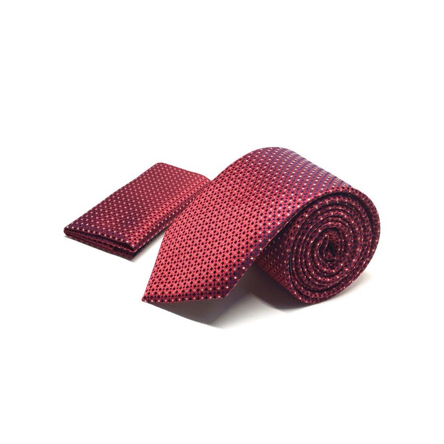 Men's Red Dotted Microfiber Tie