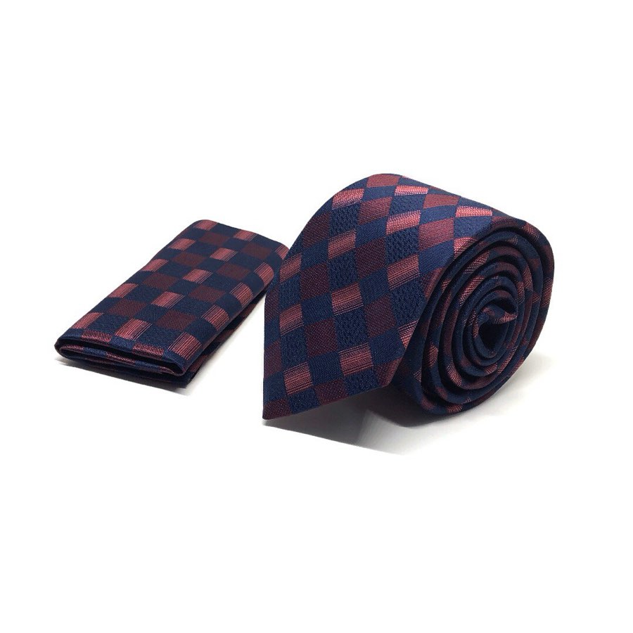 Men's Burgundy Check Microfiber Tie