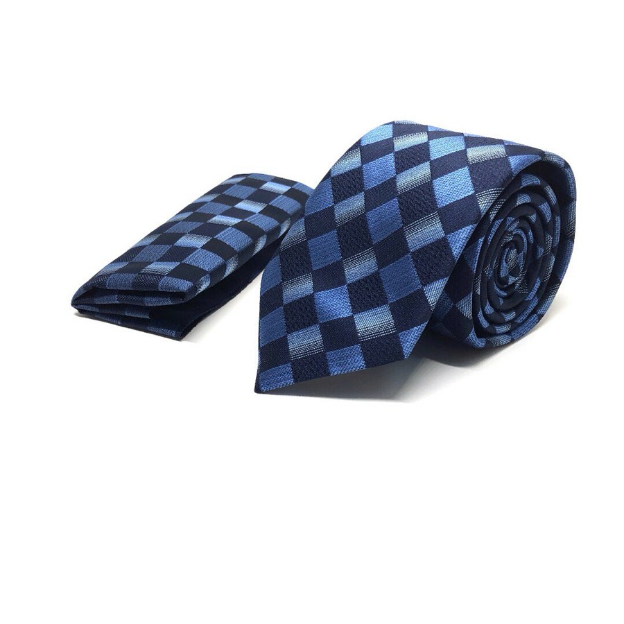 Men's Navy Check Microfiber Tie