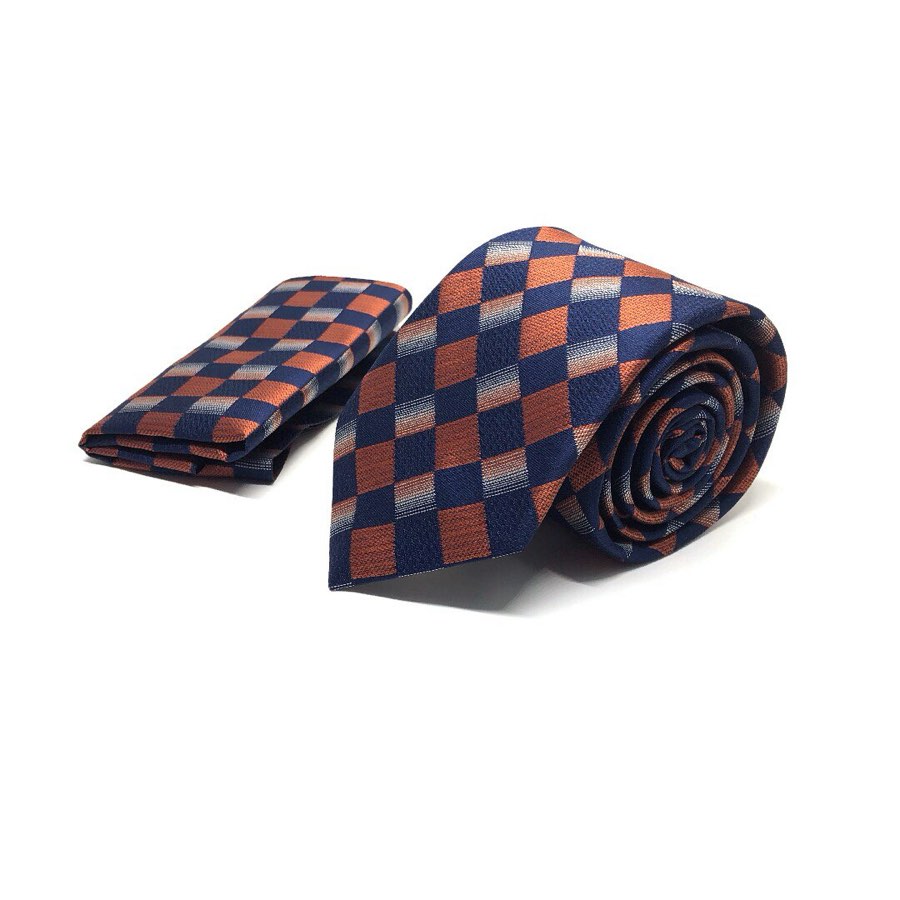 Men's Copper Check Microfiber Tie