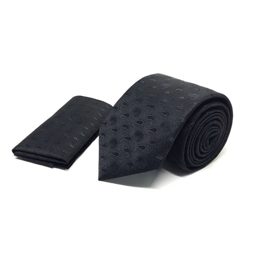 Men's Black Tulip Microfiber Tie