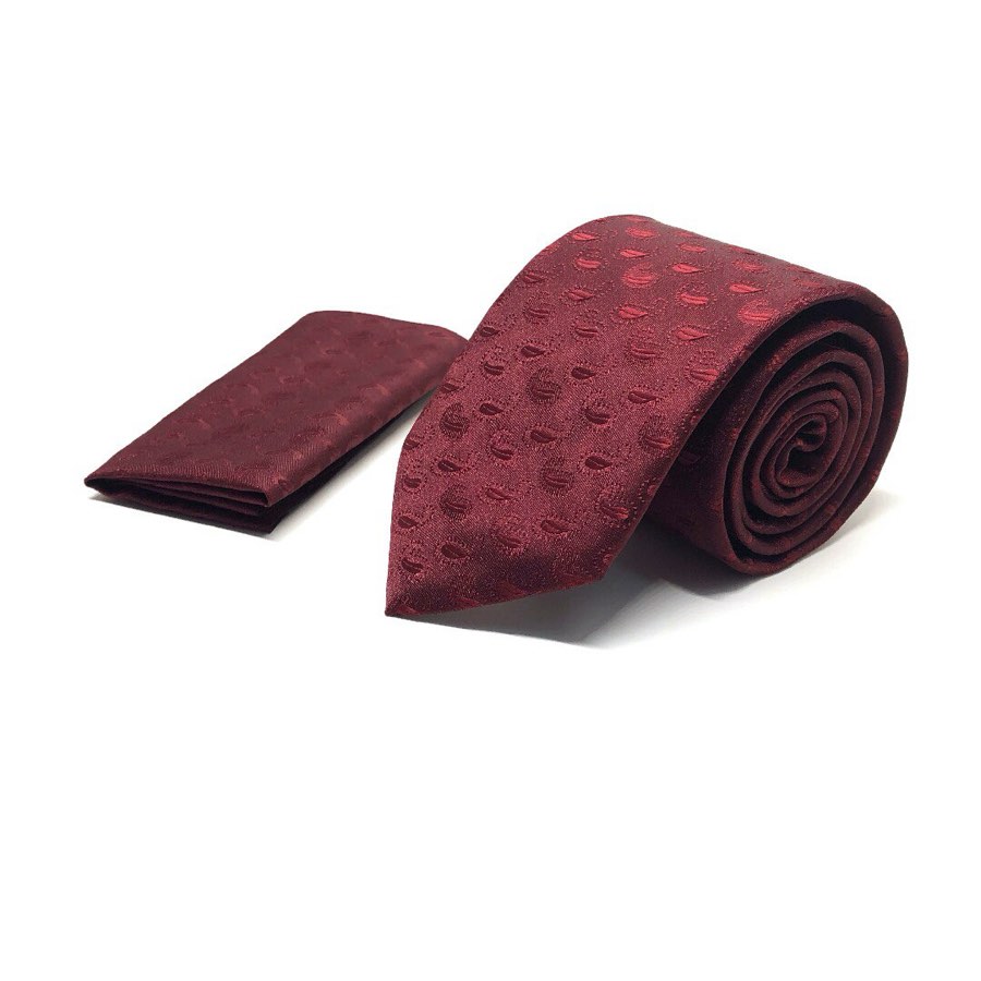 Men's Burgundy Tulip Microfiber Tie
