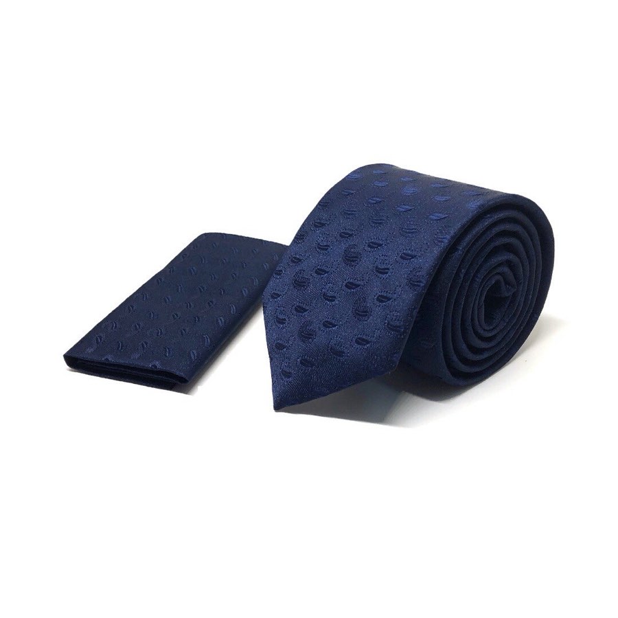 Men's Navy Tulip Microfiber Tie
