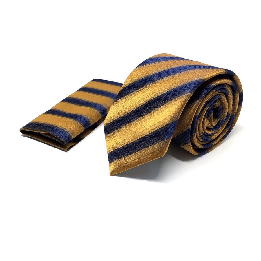 Men's Mustard Striped Microfiber Tie