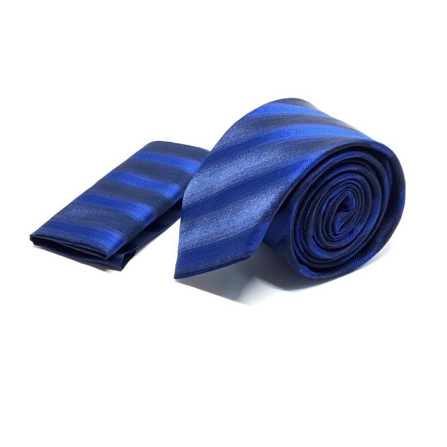Men's Blue Striped Microfiber Tie