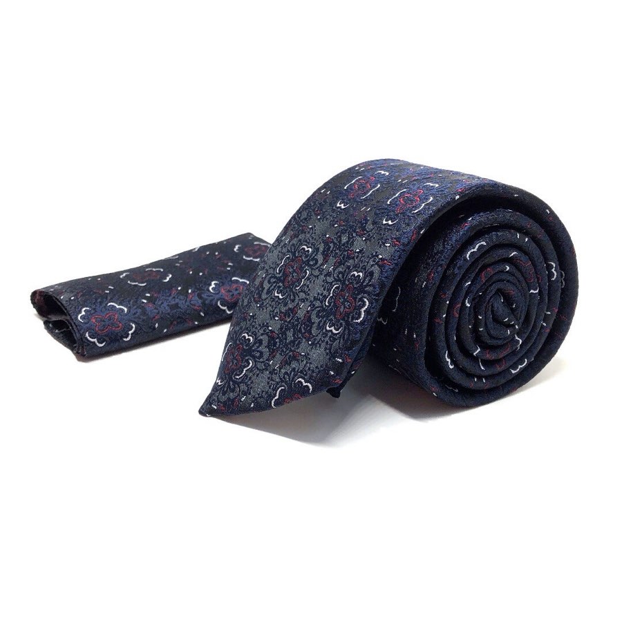 Men's Black Floral Microfiber Tie