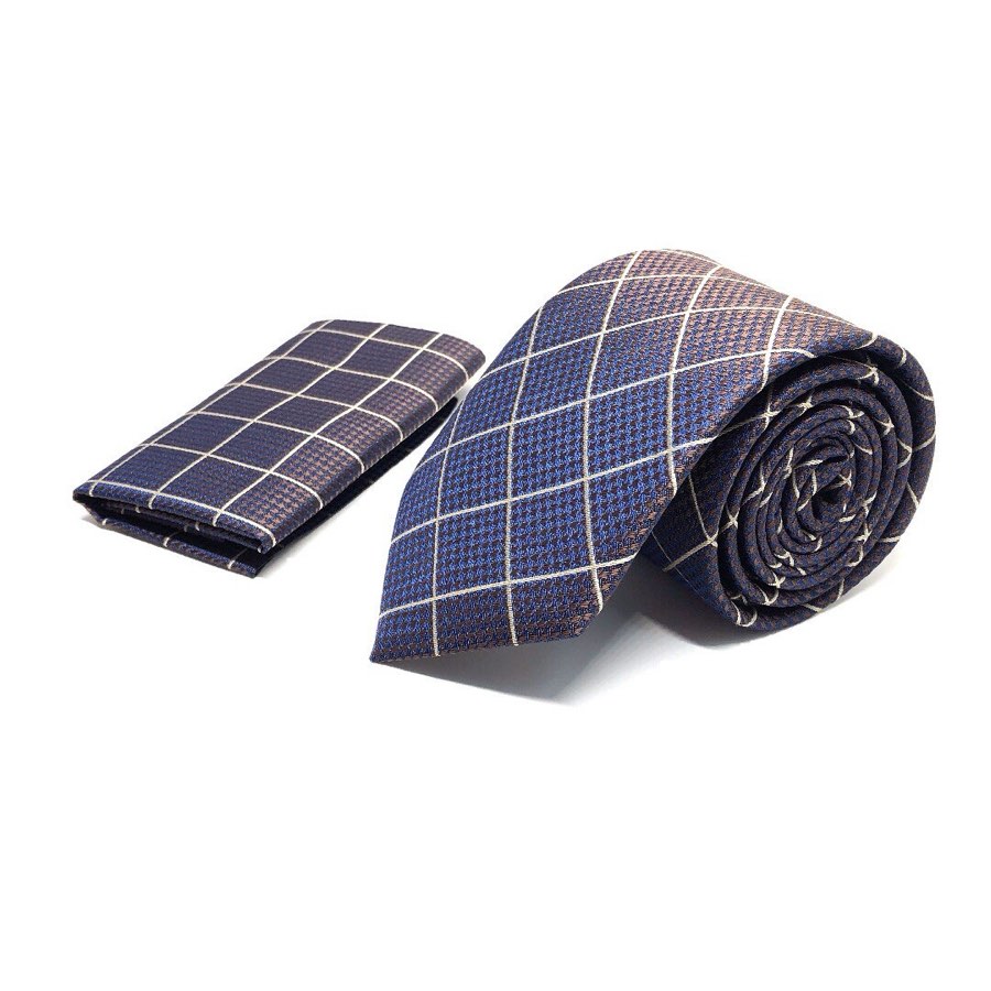 Men's Bronze Diamond-Pattern Microfiber Tie